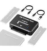 M2 NVMe SATA SSD Enclosure Hard Drive Reader USB 3.2 Gen 2 10Gbps External SSD Reader for 2.5" HD...