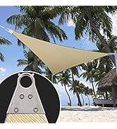 ShadeMart 16' x 16' x 16' Beige Triangle Super Ring Sun Shade Sail Canopy Awning SMTAWT16, Commer...