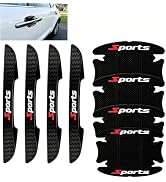 Yiwview 8PCS Car Door Handle Scratch Protector, 3D Carbon Fiber Pattern Anti Scratch Paint Protec...