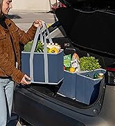 VENO 3 Pack Reusable Grocery Bags, Shopping Bags for groceries, Christmas Tote with Handles and H...