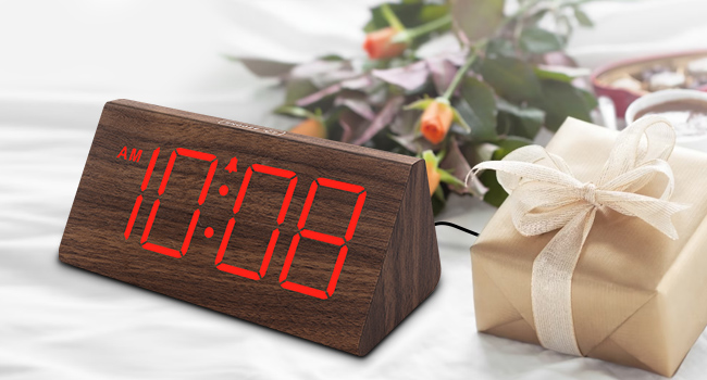 wooden alarm clock for bedroom