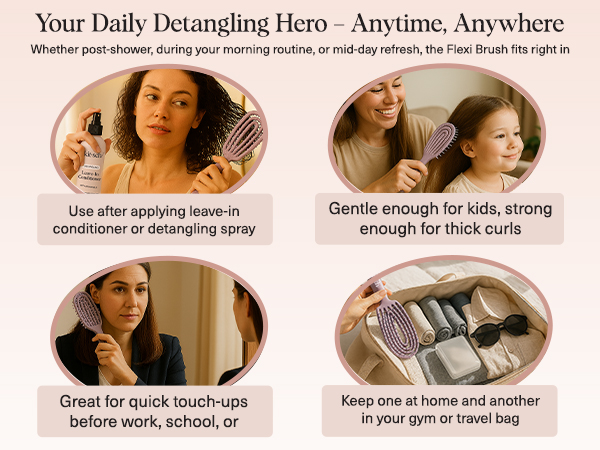 Flexible Hair Brush for Women and Men Adults & Kids Ulta-Smooth Bristles for Wet or Dry Strands