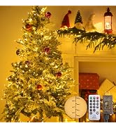 500 LED Christmas Lights Outdoor - 49Ft Indoor Warm White String Lights with Remote - 8 Modes Clu...