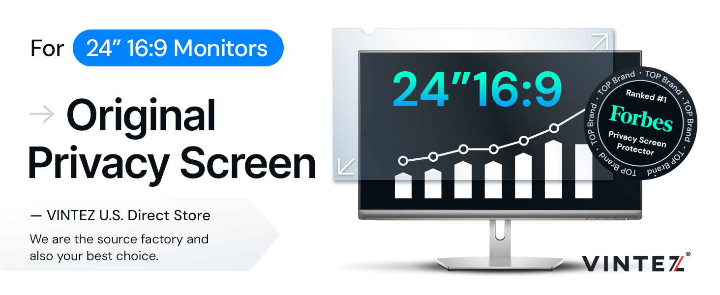 24 Inch Computer Privacy Screen Filter Widescreen Monitor Anti-Glare Anti-Scratch Protector Film