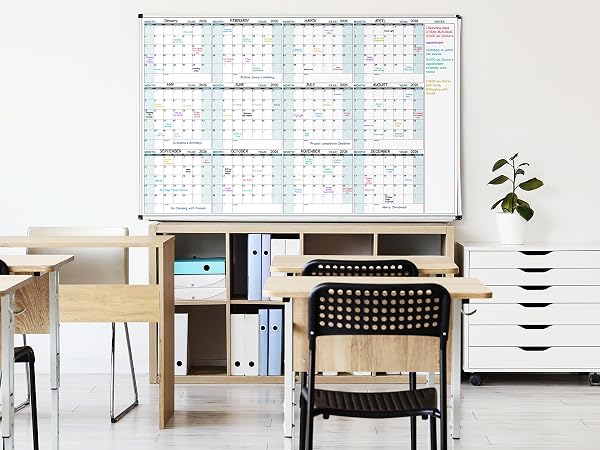 Yearly Wall Calendar Dry Erase,classroom calendar