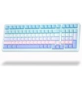 Aula F99 Wireless Mechanical Keyboard, Gasket Hot Swappable, Side Printed PBT Keycaps, RGB Backli...