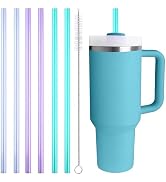 Replacement Straw Compatible with Stanley Quencher 40 oz,30 oz Tumbler, 12 inch Extra Long Reusab...