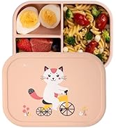 ASOMIC Silicone Bento Lunch Box for Toddlers & Kids, Leakproof & BPA-Free, 3 Compartments, Microw...
