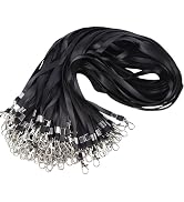 Happy Trees Black Lanyards Bulk for ID Badges, Breakaway Lanyard with Swivel Hooks, Neck Straps f...
