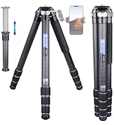 Heavy Duty Carbon Fiber Tripod CS902C with External Center Column Compact Lightweight Travel Came...