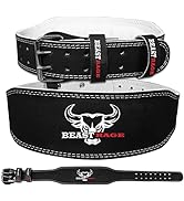 BEAST RAGE Weight Lifting Belt Leather Heavy Duty Gym Body Building Workout Training Weight Lifti...