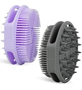 2-Pack Soft Silicone Dual-Sided Body Scrubber & Loofah | Gentle Exfoliating Shower Brush for Men ...