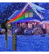 Laser Christmas Projector Lights Outdoor, Garden Firefly Light Projector with Remote and Timer, W...