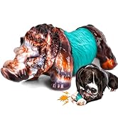 DBF Dog Chew Toys for Aggressive Chewers - Wild Boar Indestructible Dog Squeak Toy with Bacon Fla...