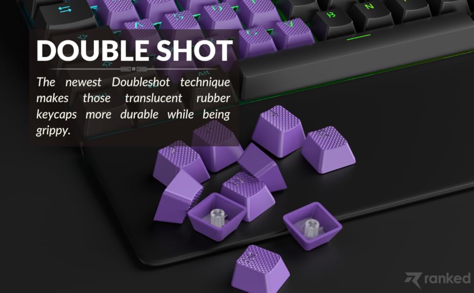 Ranked Double Shot TPR + ABS Rubberize gaming keycaps OEM Profile