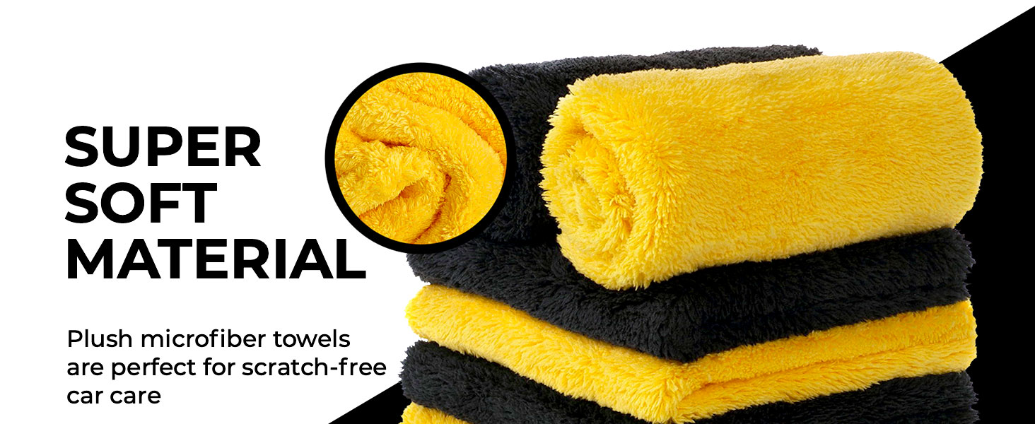 Super Soft Drying Edgeless Microfiber Towels for Cars Detailing Buffing