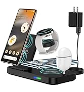MIUOLV 4 in 1 Wireless Charger for Google Pixel Watch 1, Pixel 8 Pro/8/7A/Fold/7/7 Pro/6/6 Pro/5/...