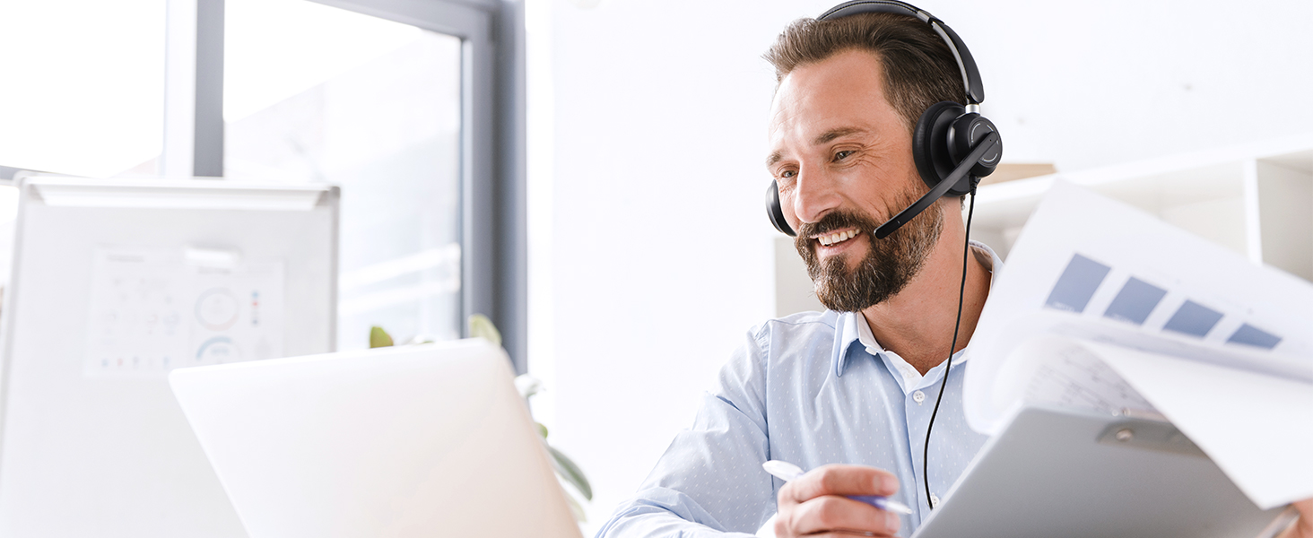 usb headset with microphone for pc laptop 3.5mm wired computer headset headphone with microphone