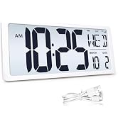 KMMKGG Atomic Clock with Backlight Recharge,18.44" Large Digital Wall Clock, Digital Clock with D...