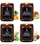 Scented Candles Set, Candles for Home Scented Soy Wax Candles, 4 Pack 28 Oz Aromatherapy Candles ...