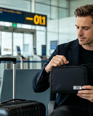 Travel Case, Travel Essentials for Charger, Cable, Phone, Flash drive, Single Layer