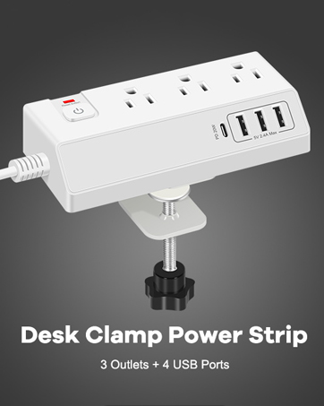 desk clamp power strip