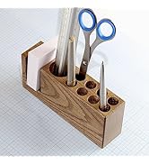 TOROS store Pen Holder For Desk - Brown Pens and Pencil Organizer Cup Made of Wood, Rustic Wooden...