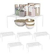 DPZM Medium(13 x 9.4 inch)White Cabinet Storage Shelf Rack Set of 6, Rustproof Metal Wire Kitchen...