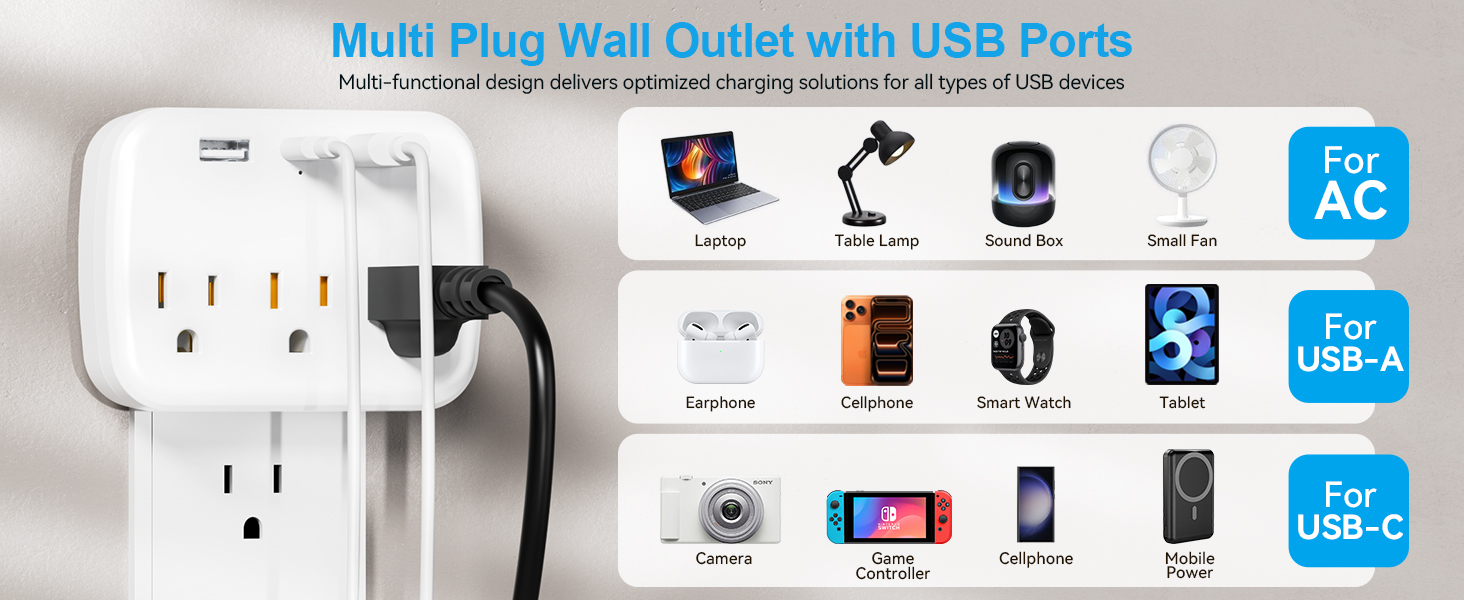 6 outlet wall surge protector