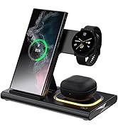 3 in 1 Wireless Charger for Samsung Charging Station Android Phone Multiple Devices LED Light Fol...