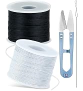 FIVEIZERO 2 Rolls Elastic Bracelet String Total 330 Feet,1.0mm,1.2mm,1.5mm Elastic Cord for Beadi...