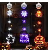 suddus 3 Pack Halloween Window Lights with Suction Cup- Battery Operated Lights Indoor with Timer...