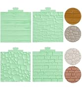 KALAIEN Wood Fondant Mold,Tree Bark Silicone Texture Mat for Clay,Fondant Impression Mat For Cake...