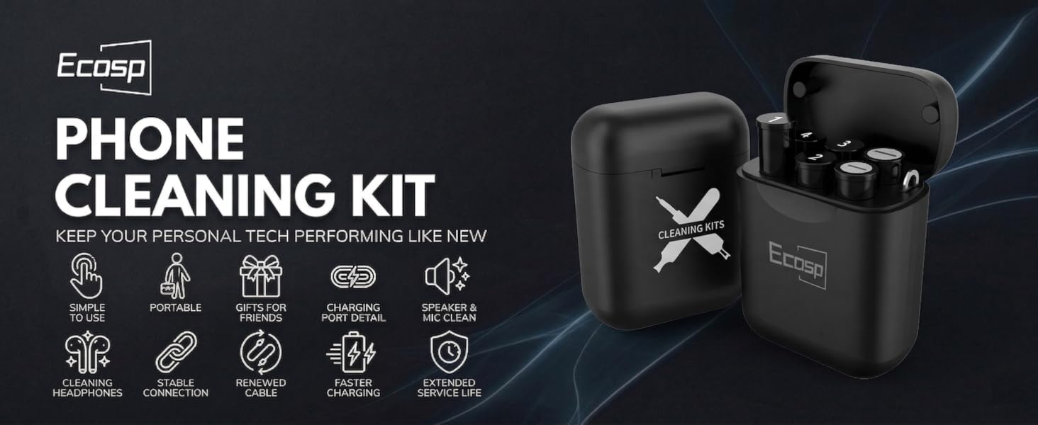 Ecasp Phone Cleaning Kit premium white storage box for personal tech devices.