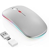 LED Wireless Mouse for Laptop/MacBook/iPad - Built-in Mouse Jiggler & 4-Mode (Bluetooth 5.2/3.0 &...