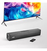 VEVOR Sound Bar for Smart TV, 2.0 Channel, 17-Inch Compact Soundbar TV Speakers for Projector, Bl...