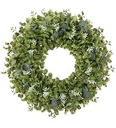U'Artlines 24 Inch Large Eucalyptus Wreaths for Front Door, Detachable Artificial Greenery Wreath...