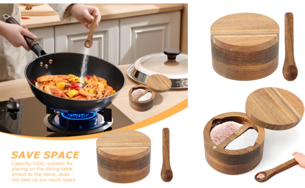 salt cellar with lid and spoon