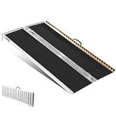 VEVOR Portable Wheelchair Ramp 5FT, Non-Slip Aluminum Folding Handicap Ramp, Door Threshold Ramps...