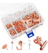 GOOLADA 315Pcs 5 Style Rose Gold Push Pins,Metal Push Pin Hooks, Push Pin Clips, Wall Pins, Cute ...