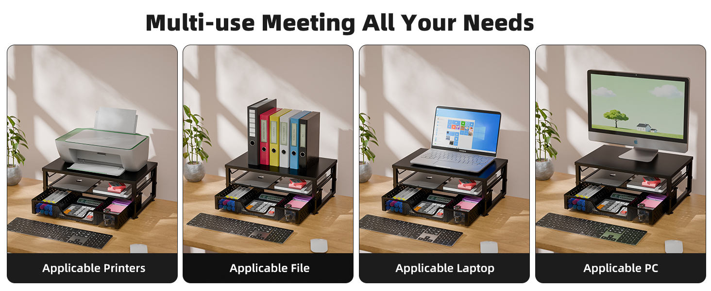 Metal Laptop Stand for Desk, Black