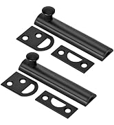 KOVOSCH 2 Pack Solid Brass Surface Bolt 3 Inch, Heavy Duty Concealed Slide Surface Door Bolt, Black