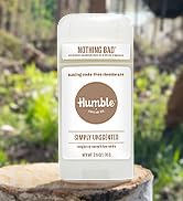 Humble Aluminum-Free Deodorant for Women & Men, Simply Unscented - Baking Soda-Free Natural Deodo...