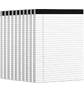 8.5 x 11.75 Legal Pads, 10 Pack, 50 Sheets per Pad, Wide Ruled Legal Notepads, White Paper Writin...