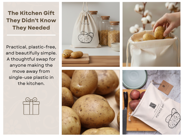 Linen vegetable storage bag eco gift plastic free packaging