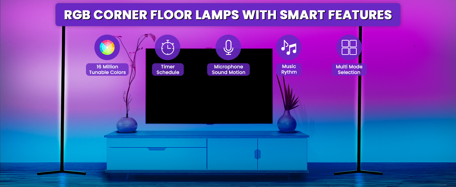 Corner Floor Lamp with Multiple Features