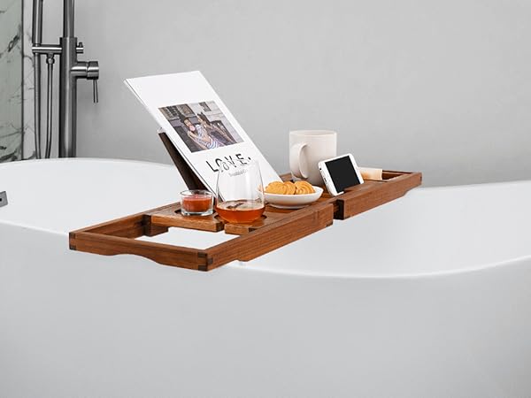 teak bathtub tray