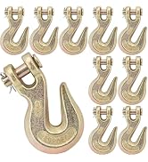 V-chen 10Pcs 3/8" Chain Hook Clevis Grab Hook, Forged Grade G70 Steel Clevis Hooks, Heavy Duty Ch...