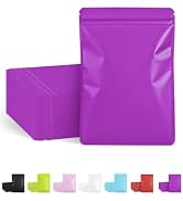 100 Pack Resealable Packaging Bags for Small Business Double-Sided Color Smell Proof Bags for Foo...