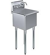 AmGood Stainless Steel Prep & Utility Sink | 304 Stainless Steel | Restaurant, Kitchen, Laundry, ...
